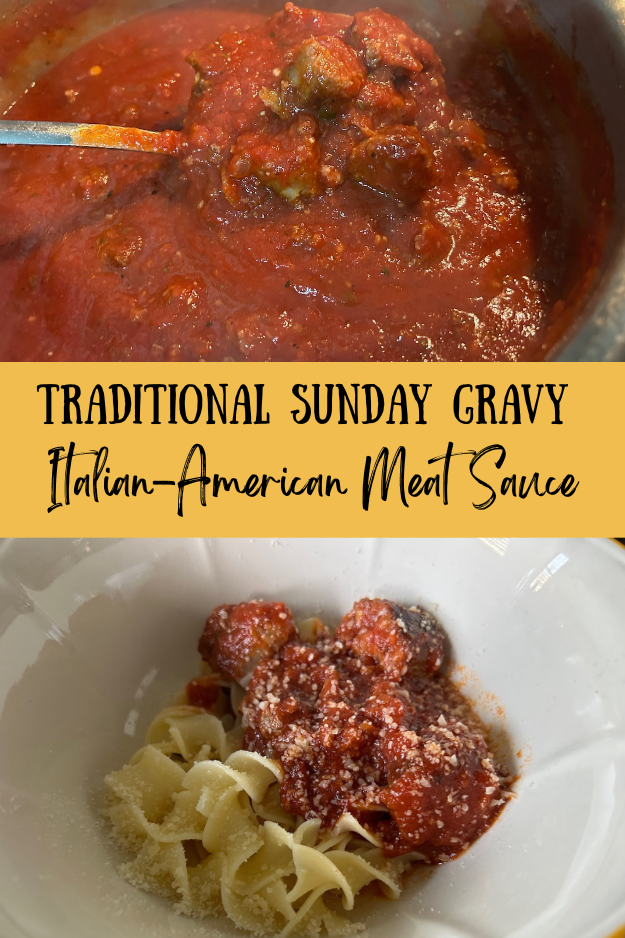 Traditional Sunday Gravy (Italian-American Meat Sauce) Pin for Pinterest