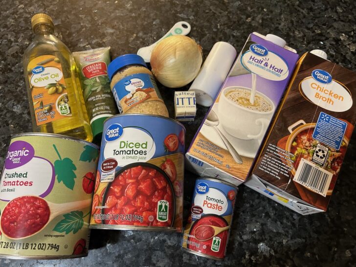 ingredients for tomato basil soup