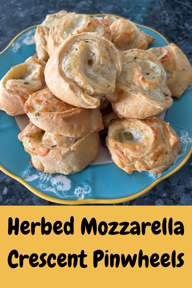 Herbed Mozzarella Crescent Pinwheels Pin for Pinterest