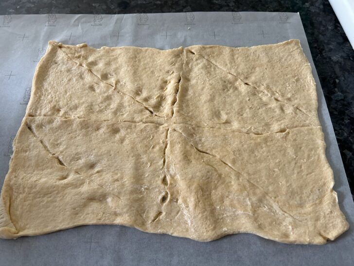 crescent rolls, rolled out