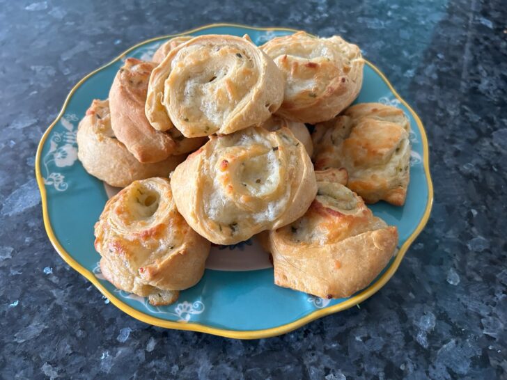 crescent roll pinwheels on plate