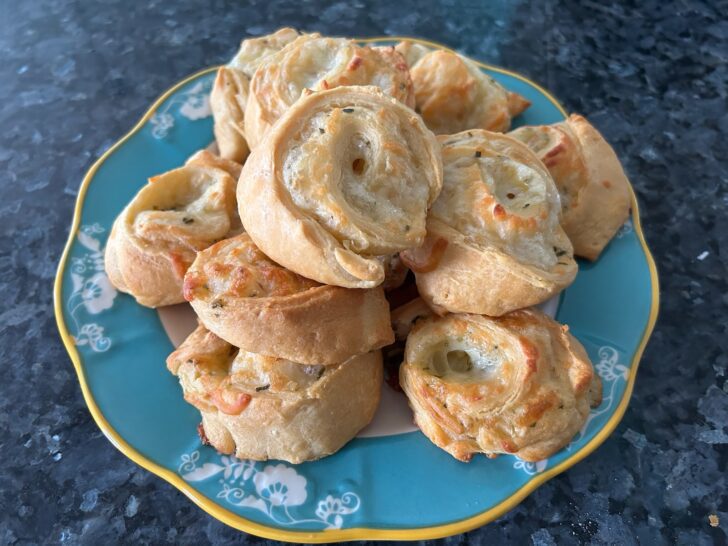 crescent roll pinwheels on plate