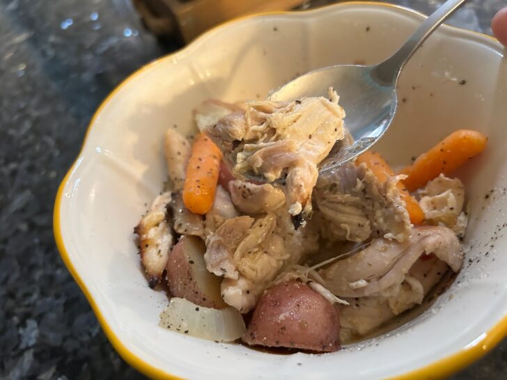 bowl of tuscan chicken and veggies