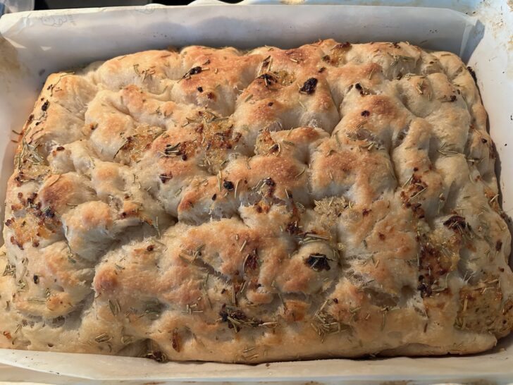 Rosemary Garlic Focaccia baked