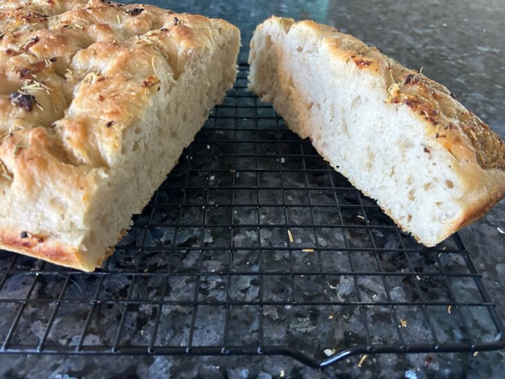 Rosemary Garlic Focaccia interior view