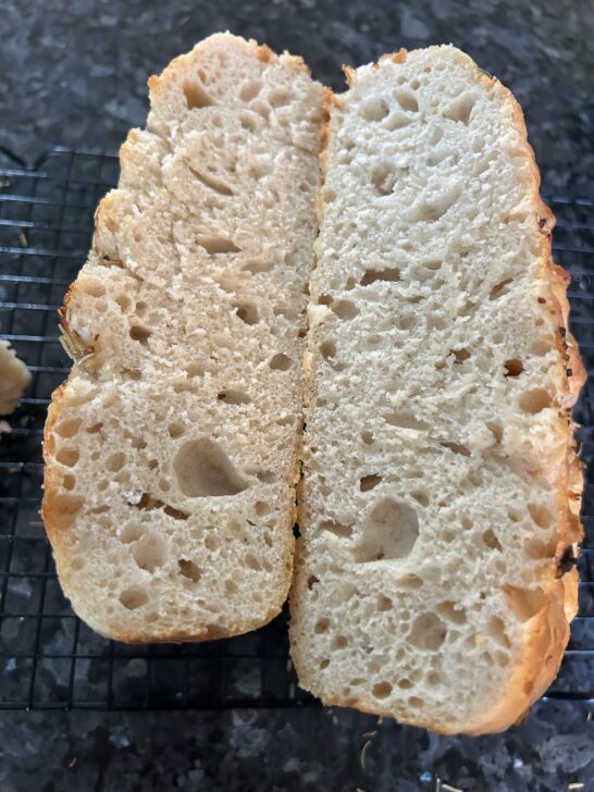 Rosemary Garlic Focaccia interior view